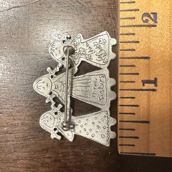 Vintage Cynthia Webb Pewter Brooch "Three Sisters" - Picture 2 of 2